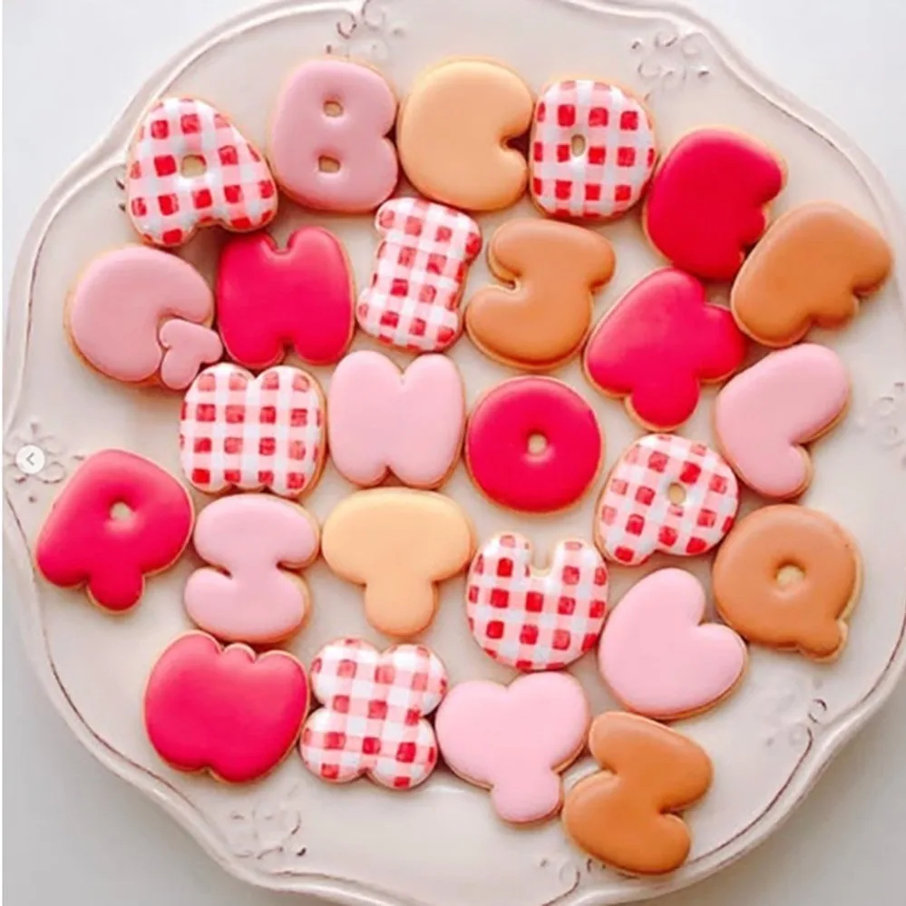 26Pcs English Letters Cookie Cutters DIY Stamp Cookie Mold Baking Accessories For Homemade Baking And Pastry Decoration