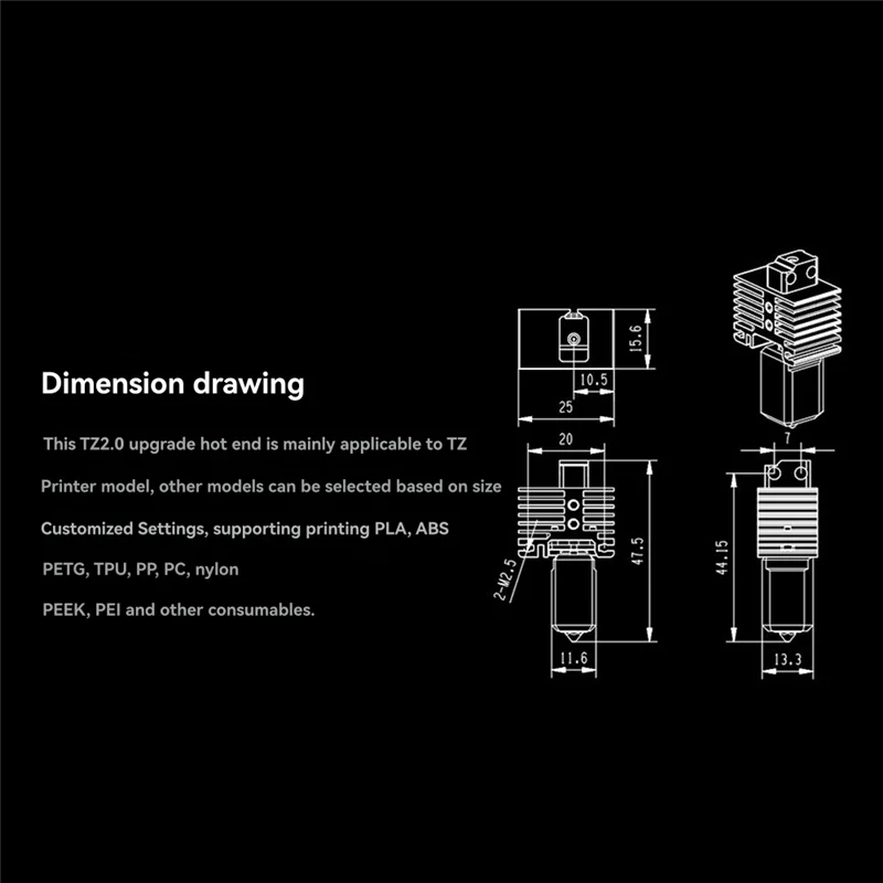 

Exquisite-For Bambu Lab X1 3D Printer Hotend Kit With Cooling Fan, Hardened Steel Nozzles Enhanced Printing Precision 0.4MM
