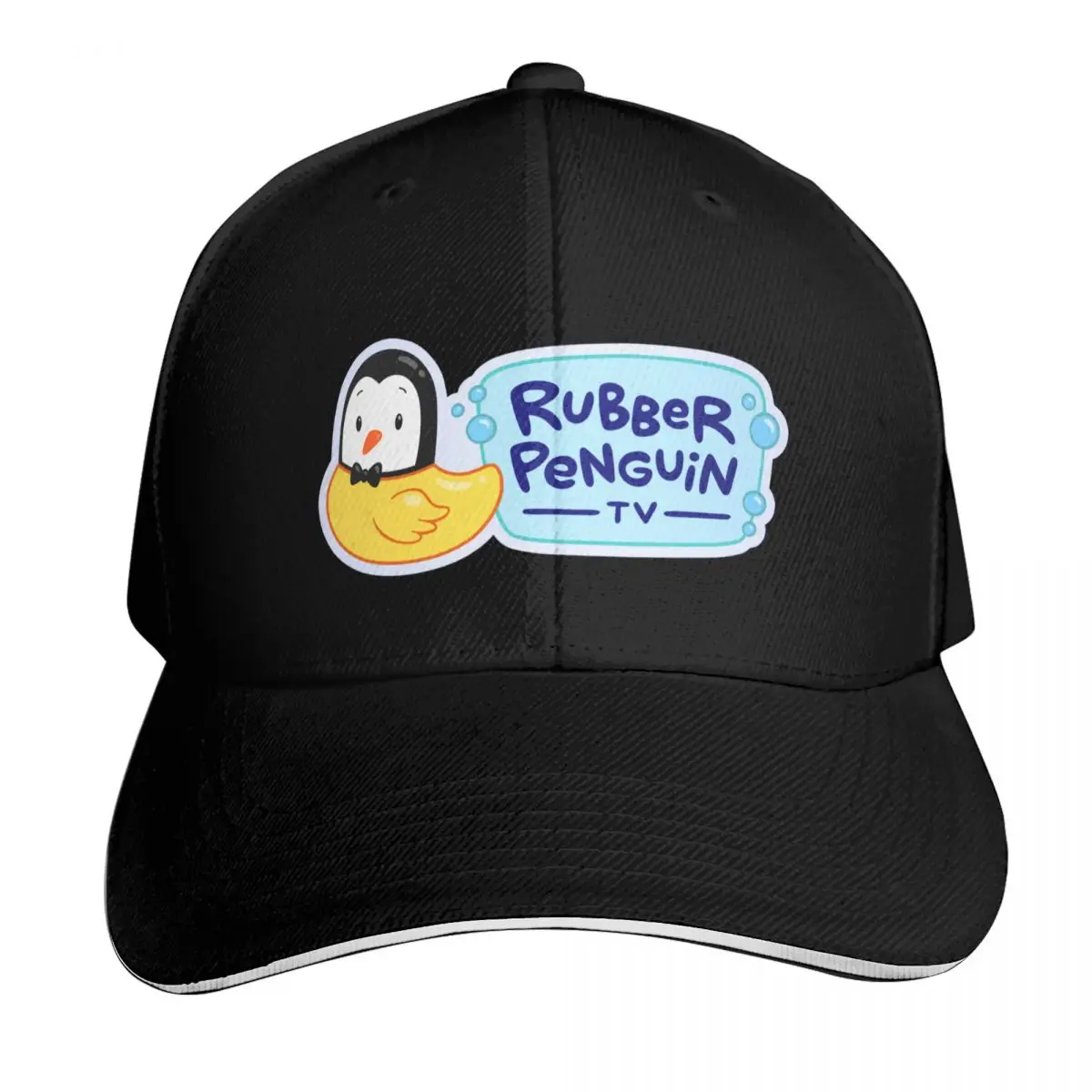 Rubber Penguin TV Logo Baseball Cap Snapback Flat Bill Strapback Dad Hat Six Panel Structured Crown