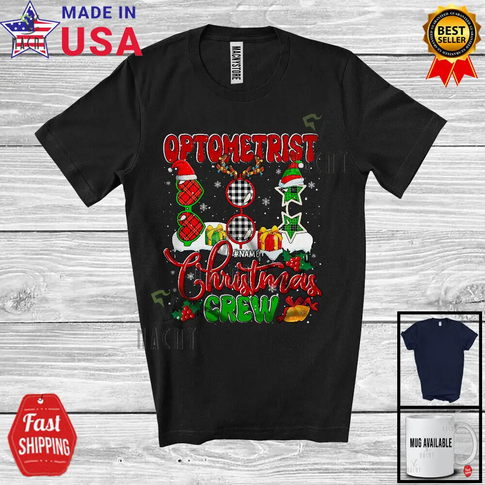 

Custom Name Optometrist Christmas Crew; Cheerful Plaid Pajama; Jobs T-Shirt