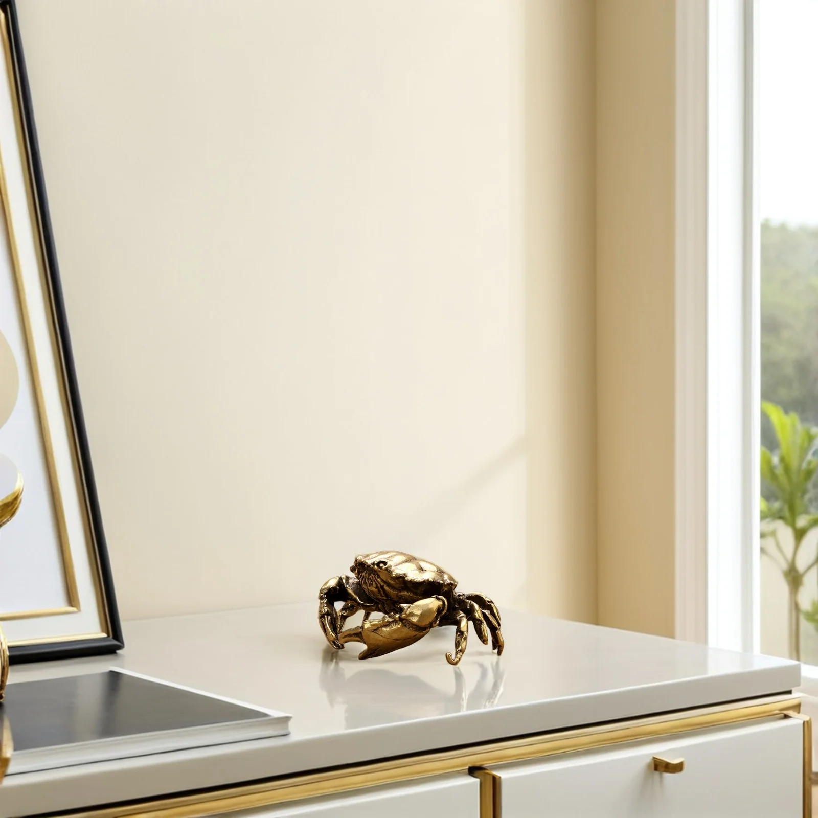 

1pc Crab Statue Sculpture Chinese Style Home Decoration Table Sculpture For Office Desktop Decor Craft