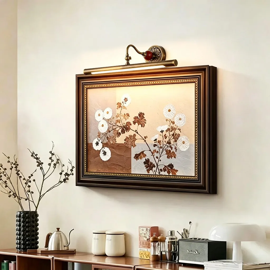 All-copper Retro Mirror Headlight Nordic LED Bathroom Mirror Cabinet Light Hanging American Painting House Number Wall Lamp