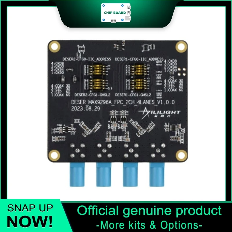 Waveshare 4CH GMSL Camera Board, MAX9296, High-Speed Low Delay, Supports Raspberry Pi 5