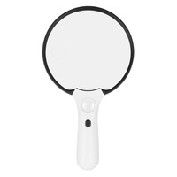 Magnifying Glass 135Mm Big Diameter Lens 10X 20X 45X Handheld Reading Led Lamp Antique Appraisal