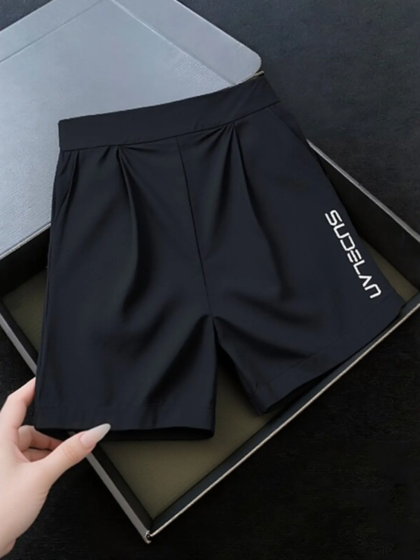 

Summer Thin Ice Silk Qui Dry Sports orts Women's New 2026 Large Size plus Size Ladies Wide Leg Hot Pants High Waist Korea...