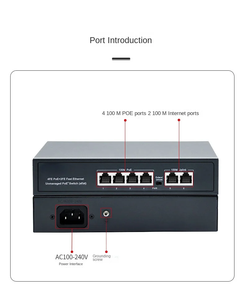 Imagem -04 - Poe Ethernet Switch Fonte de Alimentação 250 Metros Portas 48v