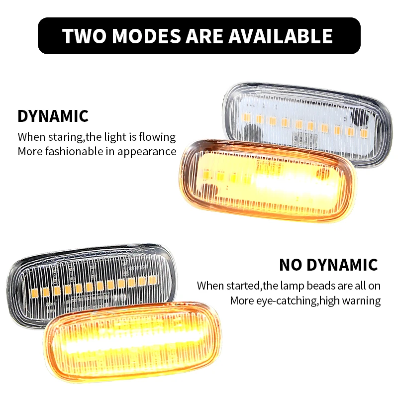 2PCS 12V Canbus For Audi A2 A3 8L A4 B5 A6 4B C5 A8 4D TT 8N LED Dynamic Side Marker Turn Signal Light Sequential Blinker Light view 4