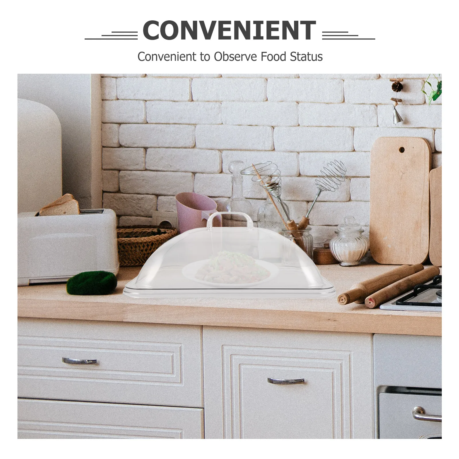 

Acrylic Transparent Cake Dome Dust-Proof Food Protector Handle Reusable Dish Cover For Home Hotel Party Use Cake Tray Cover Food
