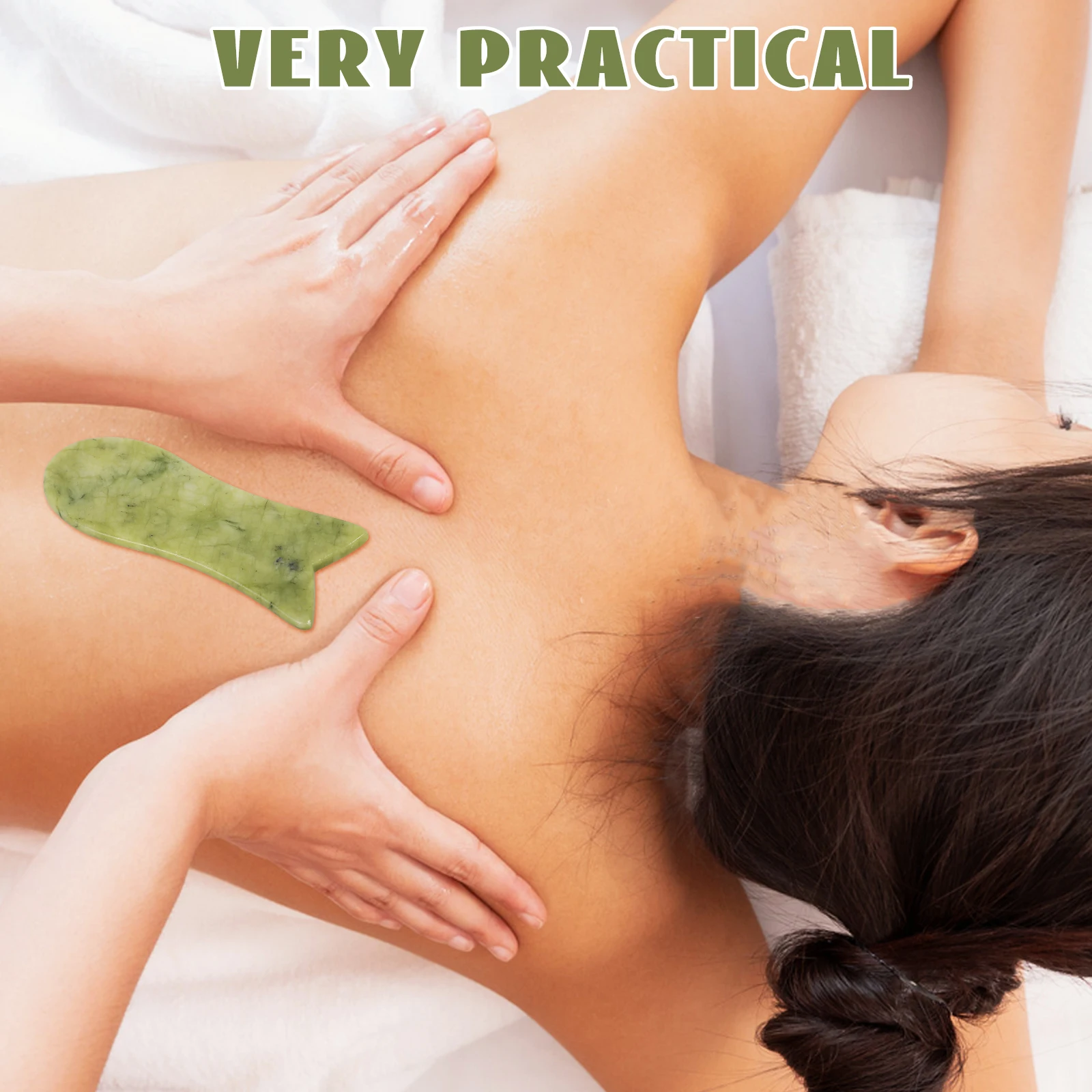 2Pcs Natürliche Jade Verschrottung Platte Gesichts Hals Zurück Massager Verbessern Die Durchblutung Entspannen Muskeln Fördern Immunität Schönheit Spa