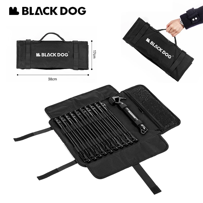 Naturehike-Blackdog Ground Nail Hammer Storage Bag 21-Hole Camping Accessories Handbag Wind Rope Tent Pegs Organizer Bag Tools