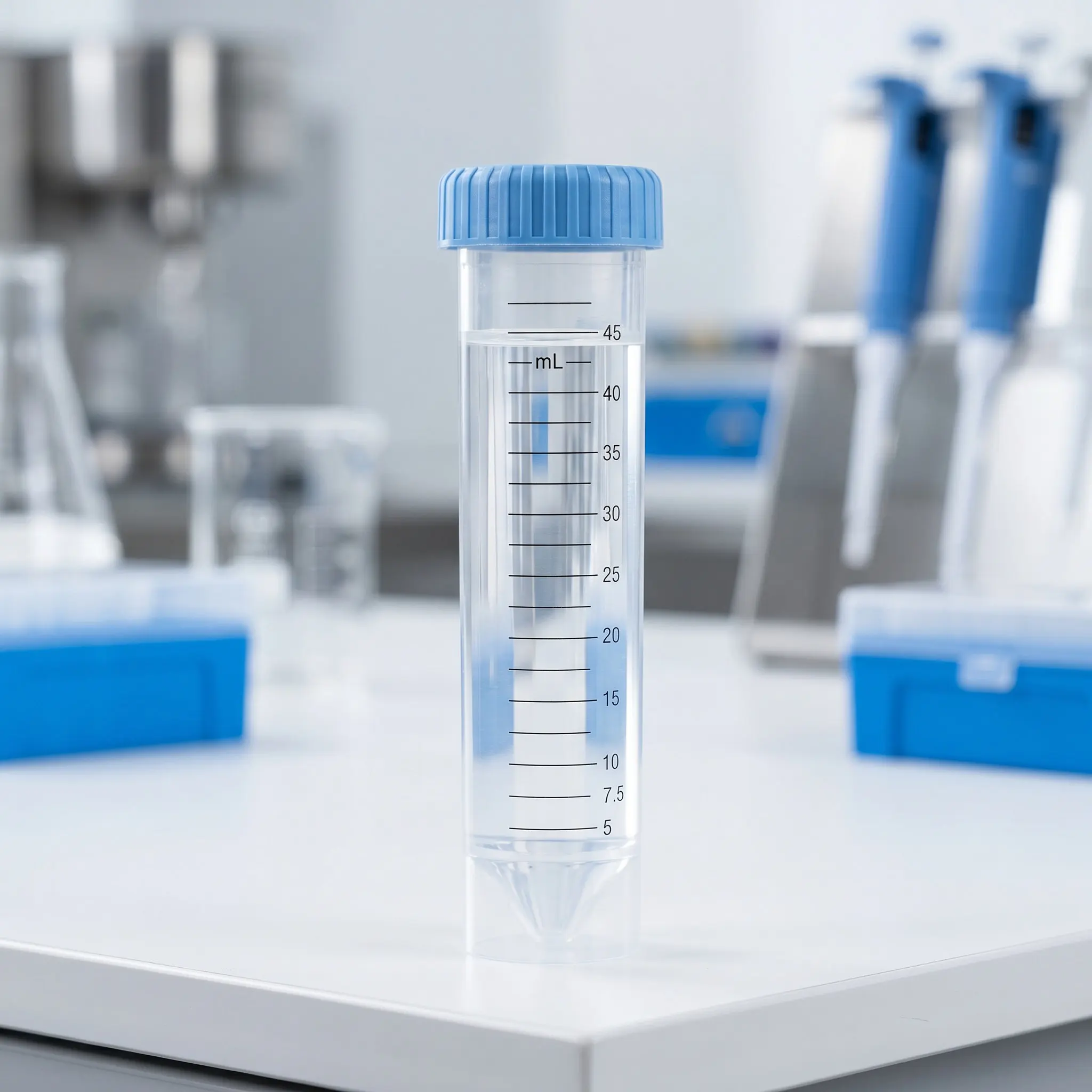 25Pcs Lab Centrifuge Tubes 50Ml Polypropylene Conical Plastic Test Tubes Self-Standing Screw Caps Leakproof for Sample Storage