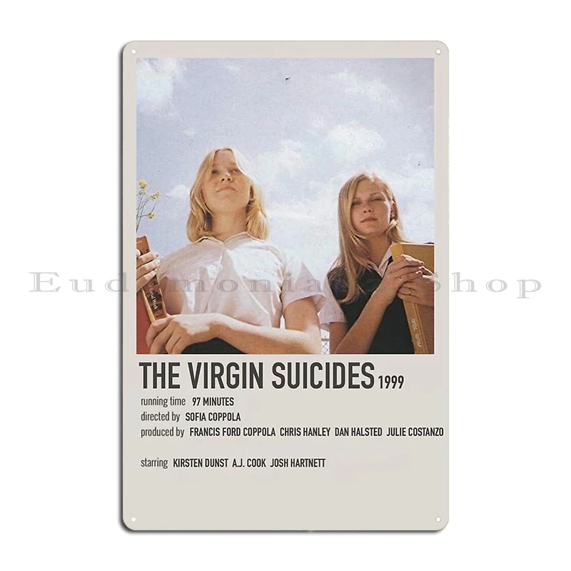 The Virgin Suicides film poster Vintage Kirsten Dunst ScreenGrab Metal Living Room Wall Decor Designing Vintage Tin Sign Poster