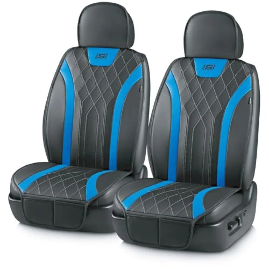 

Чехлы для автомобильных сидений MAX с амортизацией, из кожи с эффектом памяти, для передних сидений, с карманом для хранения, безопасные для подушек безопасности, водонепроницаемые, без боковых вставок, универсальные