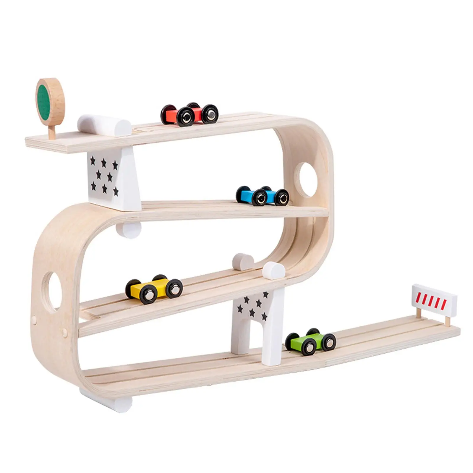 Interactive Wooden Car Track Set for Kids - Fun Toy with Multiple Levels