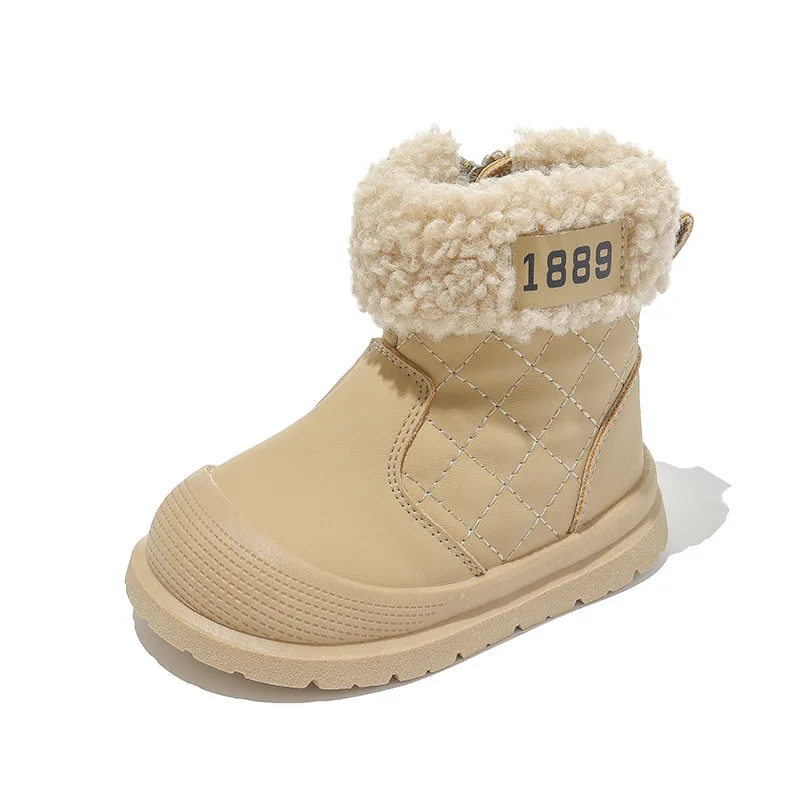 Snow Boots Winter Plush Warm Cotton Shoe Soft Soled Baby Walking Shoes Anti Slip Breathable Children Cotton Shoe Girl Boot