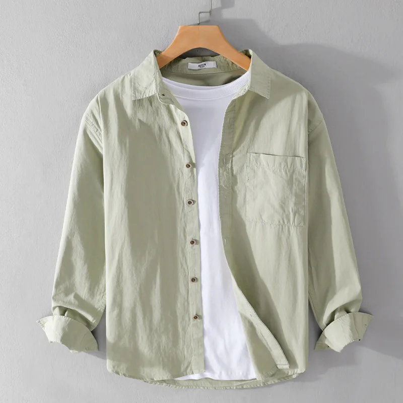 

Men's Pure Cotton Long Sve irt Casual Basic Sle Spring New Arrival Color under irt Comfortable Loose Fit
