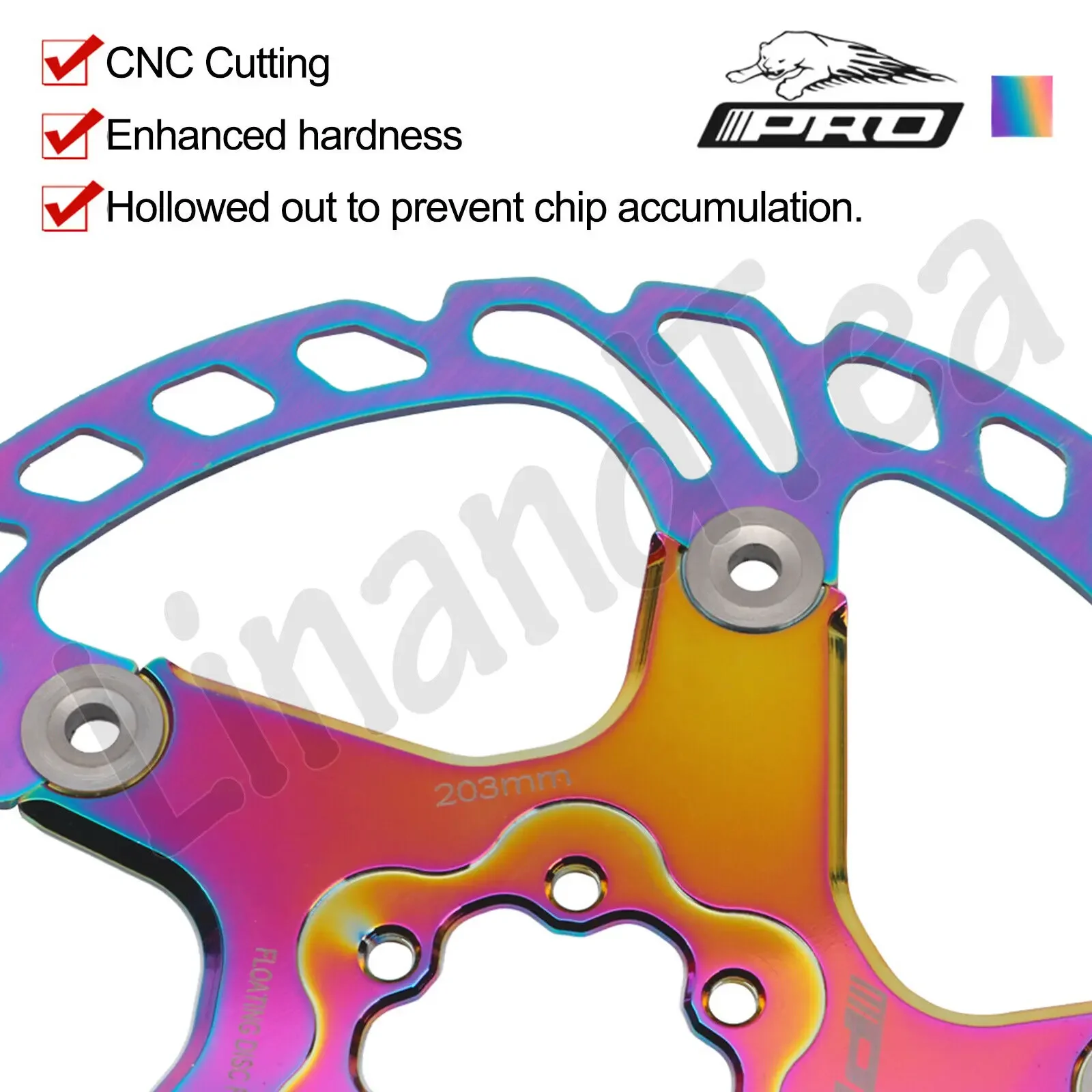 IIIPRO Hydarulic Disc Brake Rotors Colorful Floating Brake Disc 140/160/180/203mm MTB Disc Brake Rotor Road Mountain Bike Parts