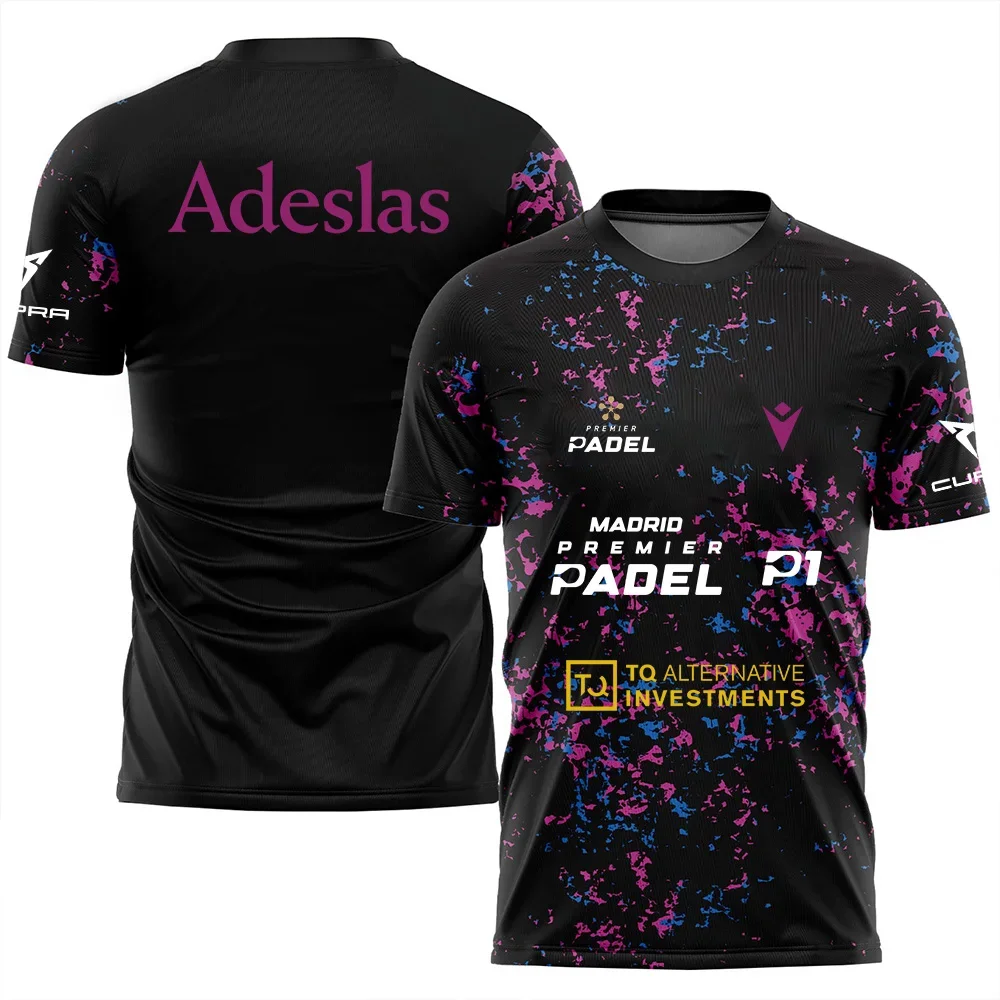 تي شيرت Padel للتنس، زي تنس سريع الجفاف وجيد التهوية، زي المنافسة الأولمبية، تي شيرت صيفي بأكمام قصيرة