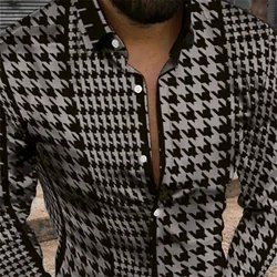 13 color men's shirt long-sleeved shirt single-breasted 3D printing high-definition pattern shirt daily casual clothing XS-6XL