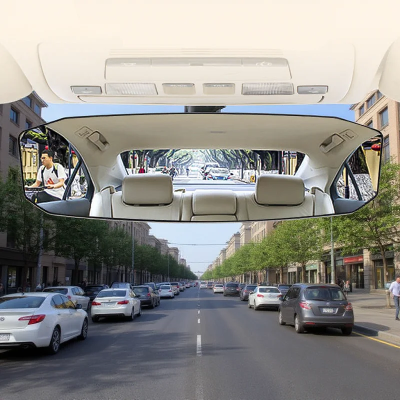 Car Rearview Mirror Wide Angle Rear View Mirror HD Glass Large Vision Universal Auto Mirror Replacement Part