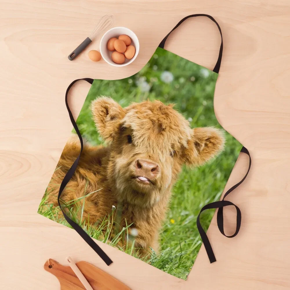 

Cheeky Moo, Highland Cow Apron cook wear Barber Apron