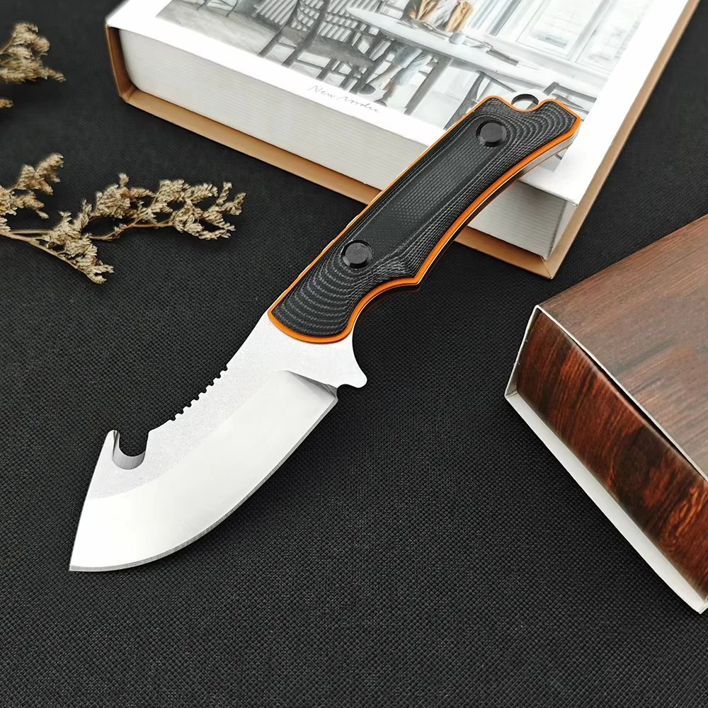 

EDC Tactical 8Cr13Mov Steel Fixed Blade Knife with G10 Handle with Sheath Outdoor Survival Hunting Camping Rescue Tools - 18050