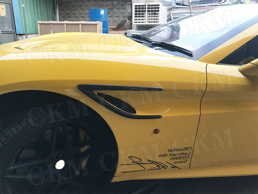 

Carbon Fiber For Ferrari California 2015 FRP Prime Black Material Side Splitters Front Bumper Lip Fin Fenders Car Accessories