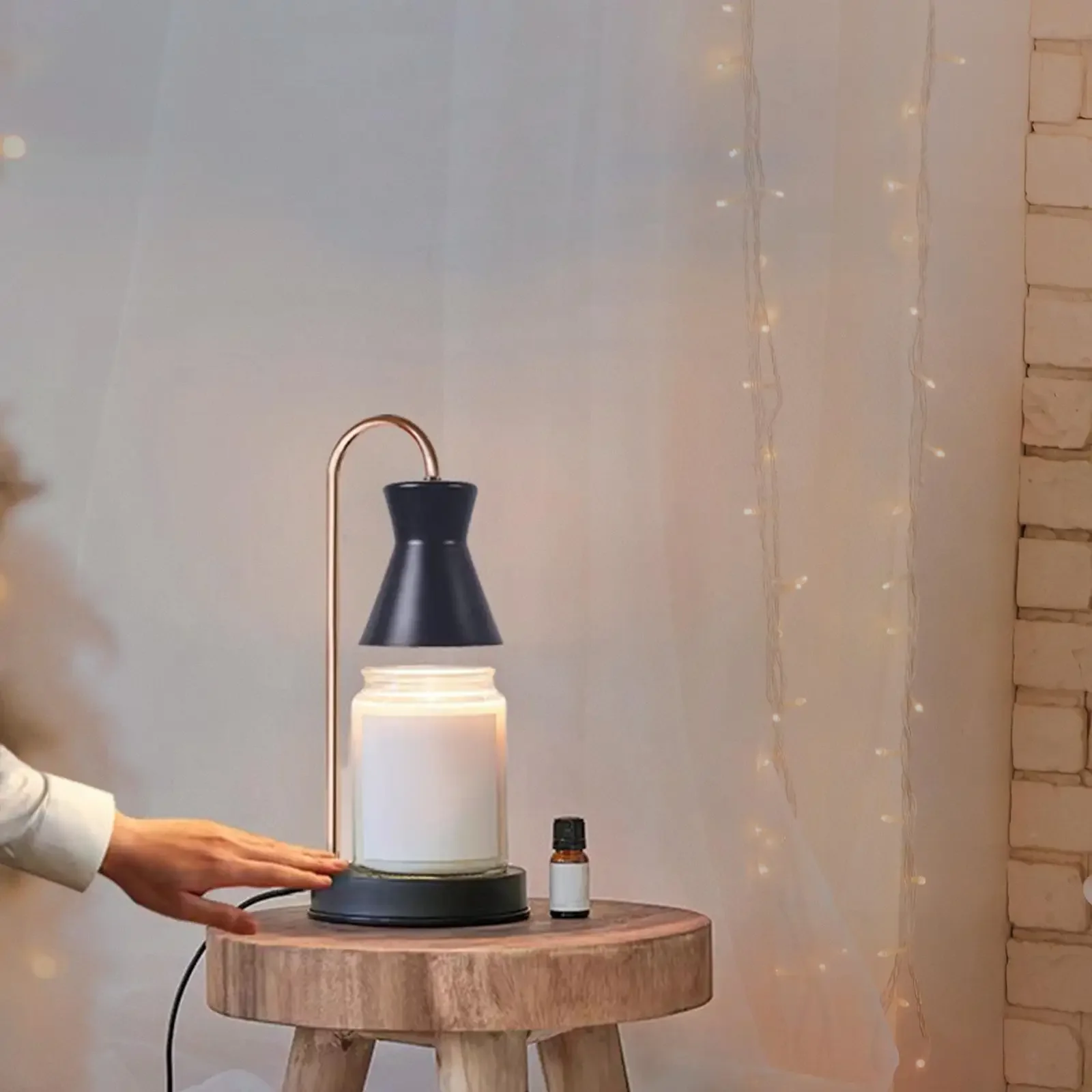 Candle Warmer Lamp No Flame Fragrance Table Lamp for Living Room Small & Large Jar Candles