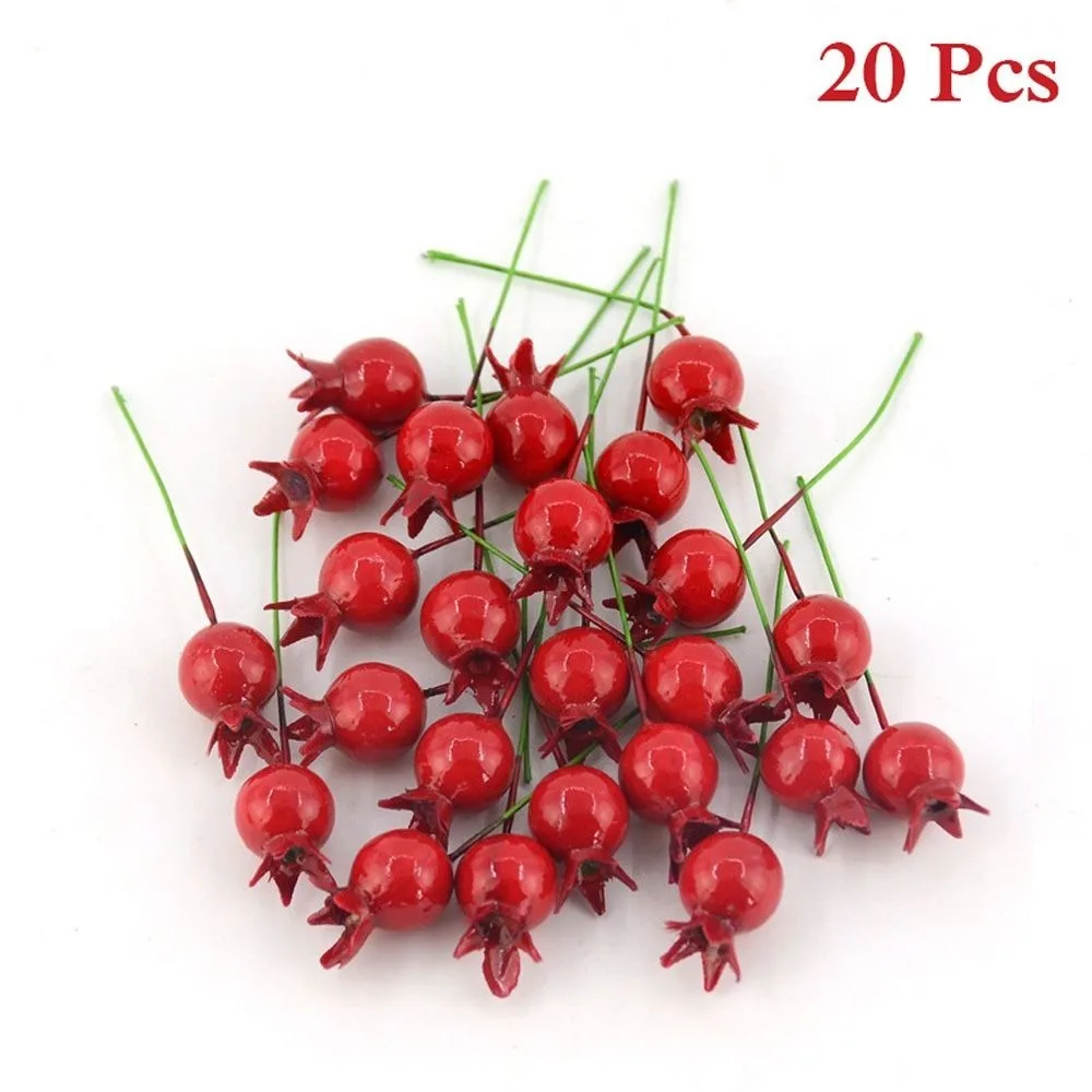 

Small With Cherry Stamen Vegetable Home Decor Christmas Artificial Fruit Simulation Berries Wedding Decoration Fake Pomegranate
