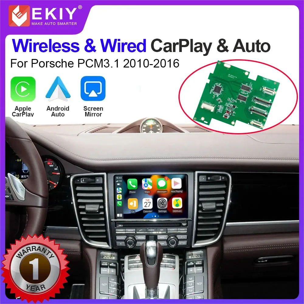 

EKIY Wireless Carplay Android Auto For Porsche PCM3.1 PCM4.0 Panamera Cayenne Cayman Macan Boxster 911 991 718 Mirror Car Play