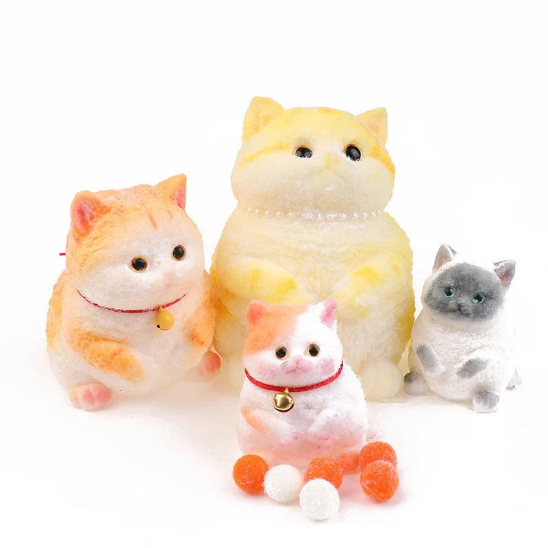 1PC Mini Cat Ornament Handmade Silicone Cute Kitten Super Soft Taba Mochi Stress Relief Fidget Toy