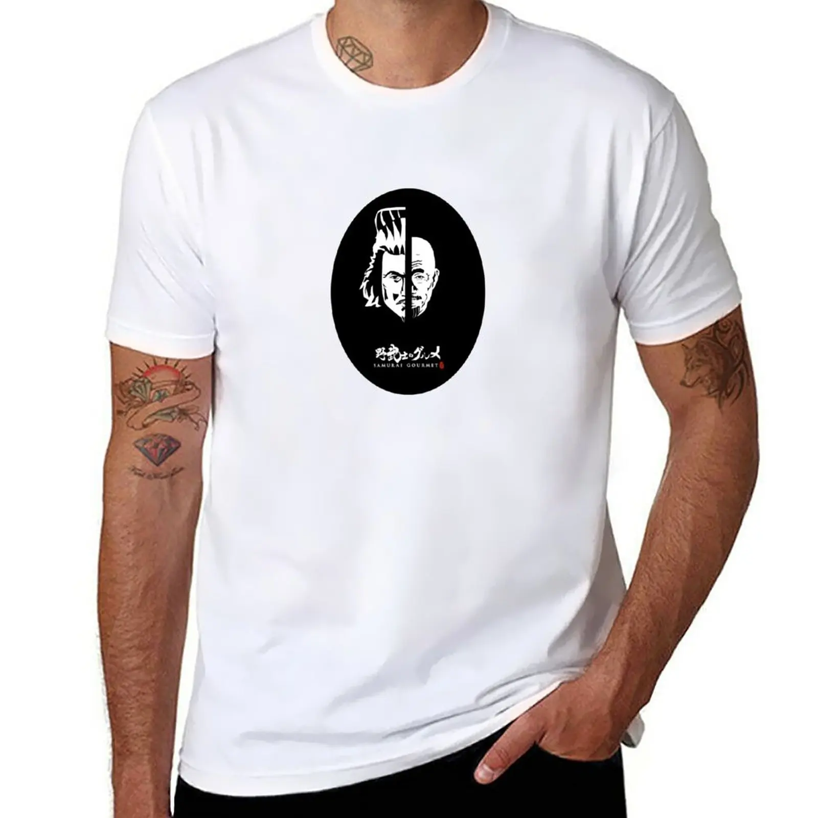 New Samourai Gourmet Double Portrait T-Shirt sweat shirts tees mens white t shirts