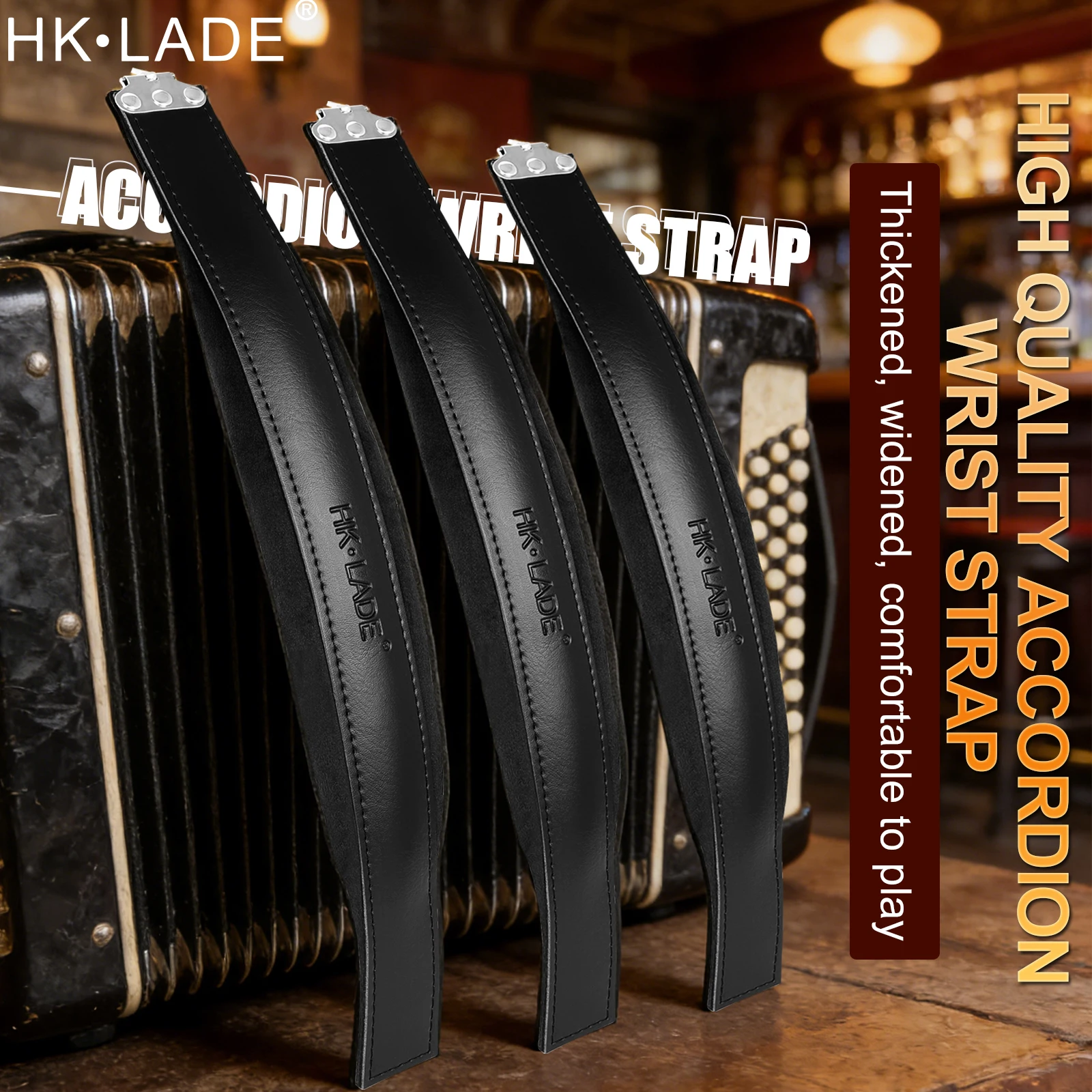 HK.LADE 2Pcs Accordion Bass Strap Left Hand Belt Padded Harness Accordion Replacement Parts Music Instruments Accessories