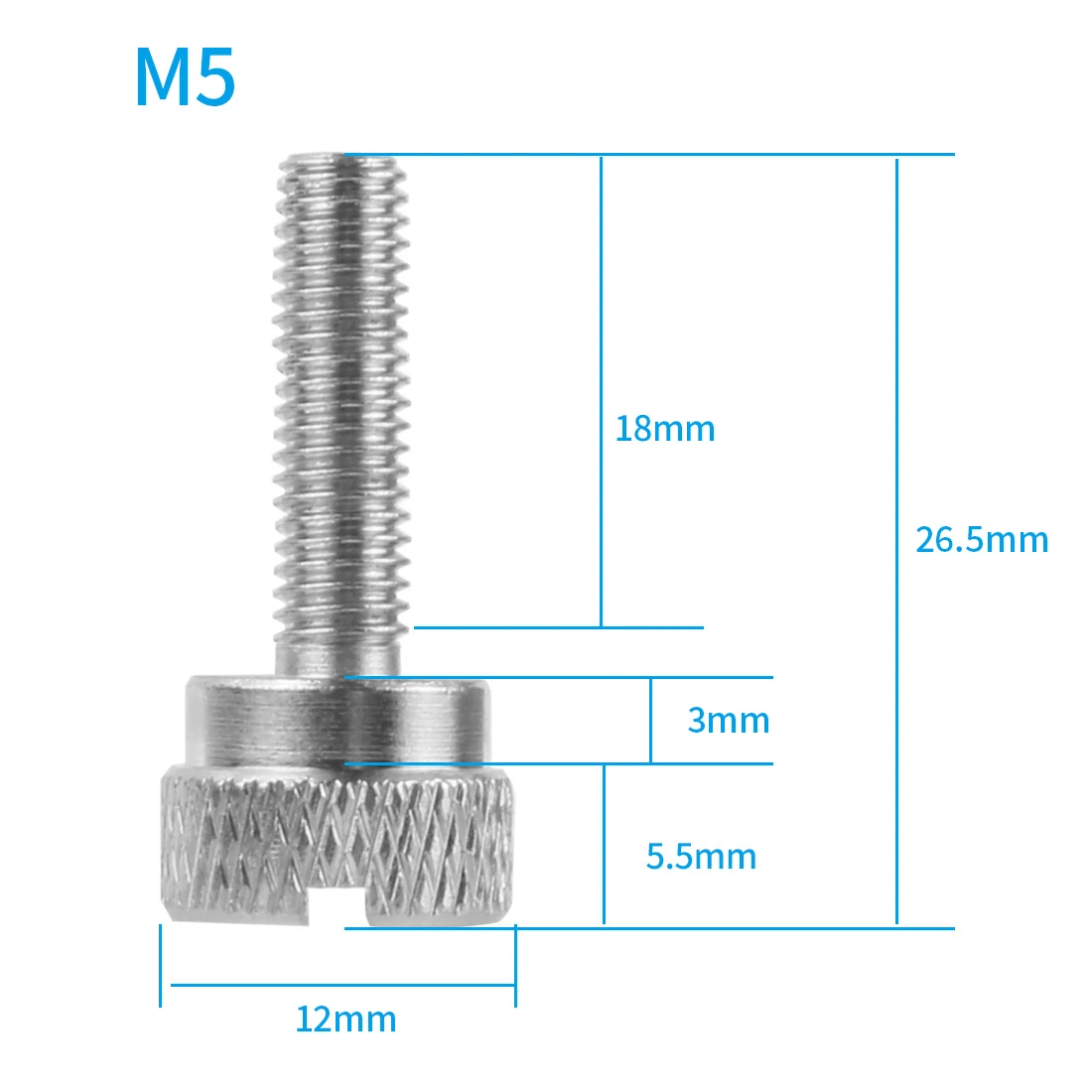 Stainless Steel M5 Slotted Knurl Handle Thumb Screws for GoPro Hero 12 11 Action Camera Accessories