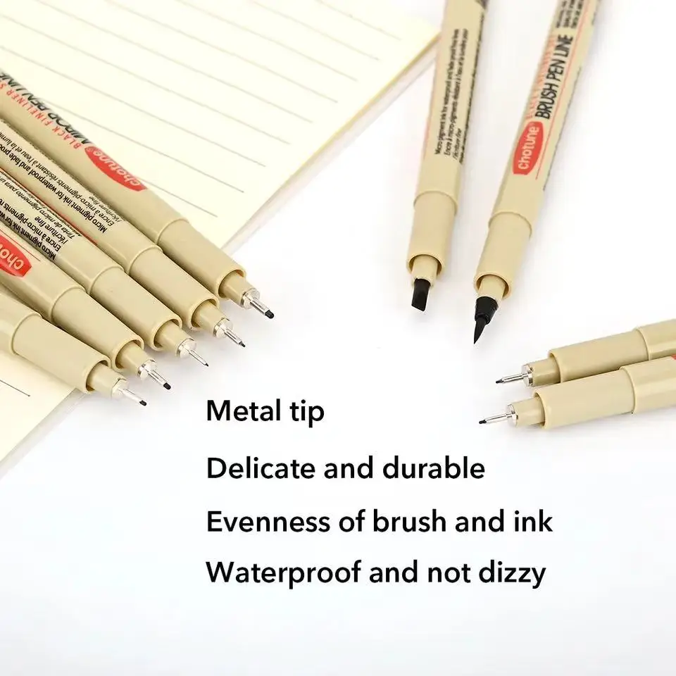 

Fine Liner Pen Set 11Pcs, Waterproof Black Drawing Pens with Assorted Tips for Artists & Students