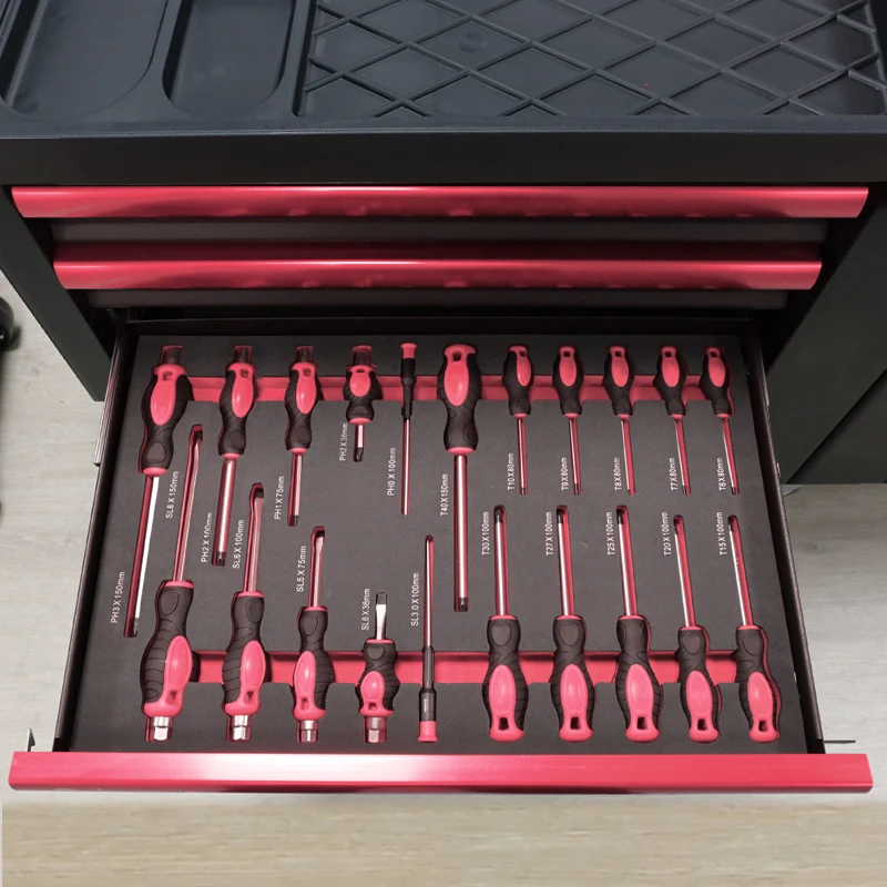 7 Drawer Tool Trolley With 273pcsEVA Foam Tool Set Heavy Duty Garage Tool Storage Cabinet For Mechanics Workshop Home Car Repair - view 5