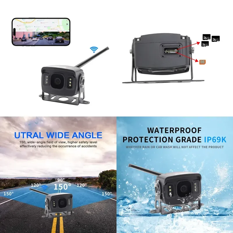 2026 Hot Sale 4G 5MP 8MP Truck Backup WIFI 1080P Mini Car Rear View Metal Case IR Night Vision IP66 Waterproof