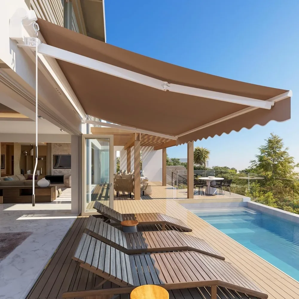 

Patio Retractable Awning ,Sun Shade Shelter Cover,Outdoor Patio Awnings for Shop, Restaurant, Cafe, Courtyard, Balcony