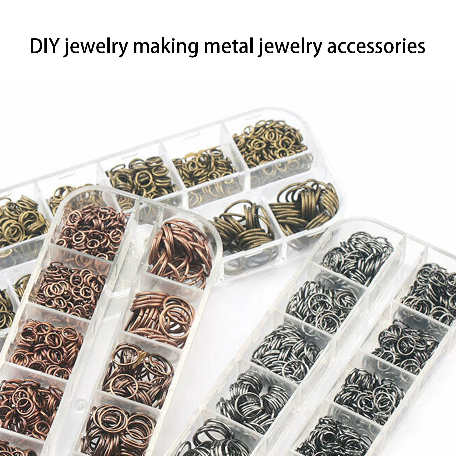 New Hot 12 Compartment Box Jump Rings Silver Open Jump Rings Jewelry Repair Kit for Necklaces Bracelet Chain