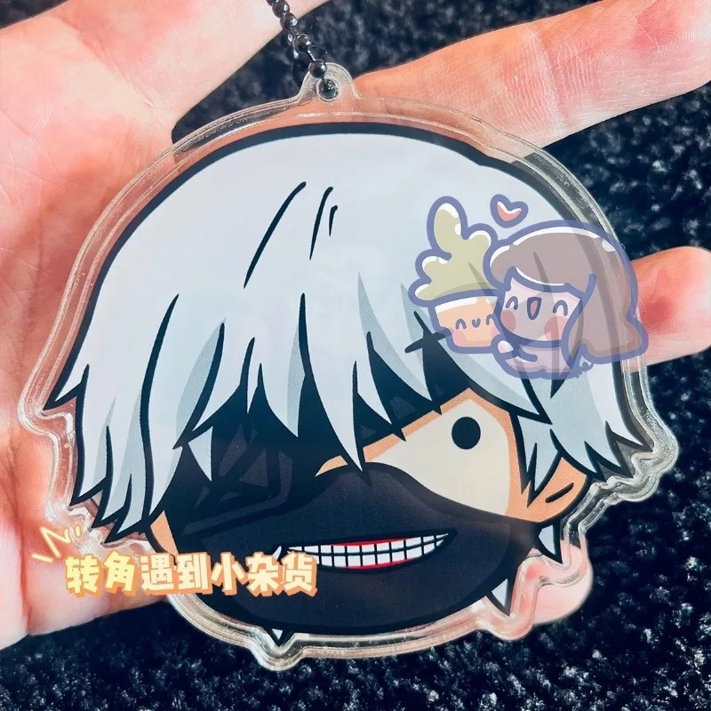 Tokyo Ghoul Kaneki Ken Keychain Anime Peripheral Cute Cartoon Backpack Key Pendant Kawaii Goods for Birthday Gifts for Friends