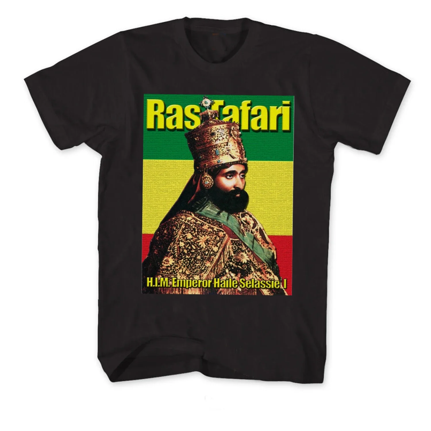 Summer Cotton Short Sleeve O-Neck Men's T Shirt New Haile Selassi  Emperor of Ethiopia Ras Tafari Poster T-Shirt heavyweight2024