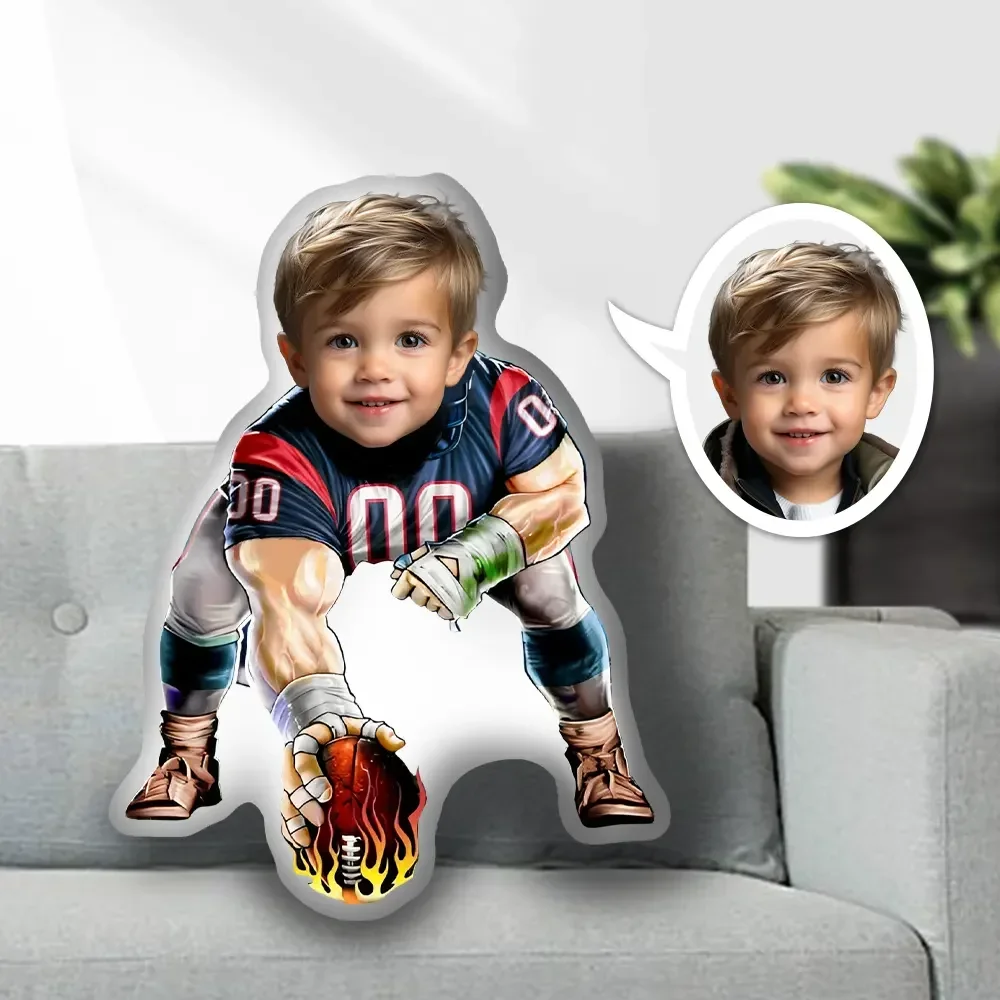 Custom Photo Houston Texans American Football Sporter Face Pillow,Face Picture Pillow Doll Face Body Pillow