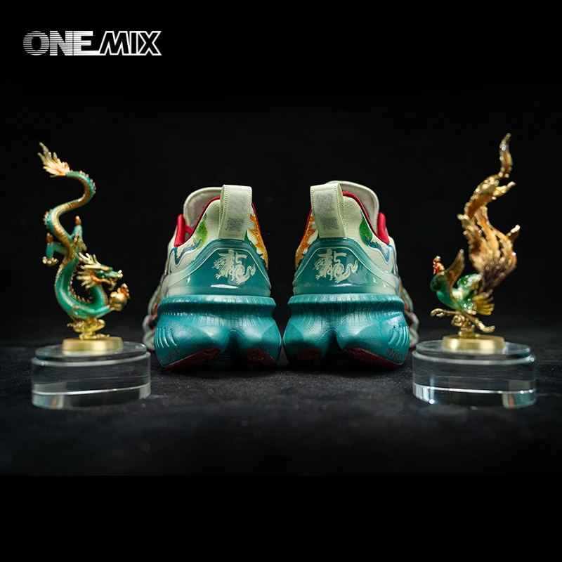 ONEMIX-Chinese Loong Running Shoes para homens, amortecimento superior, laço adequado, antiderrapante, tênis esportivos ao ar livre