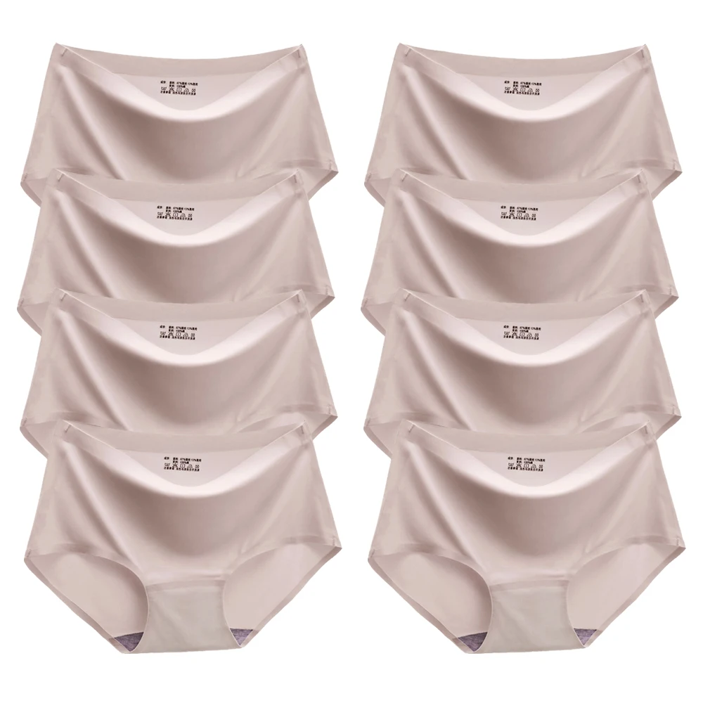 Seamless Women's Panties Sports Breathable Underwear Girls Comfort Briefs Skin-Friendly Lingerie Female Underpants 8 PCS/Set