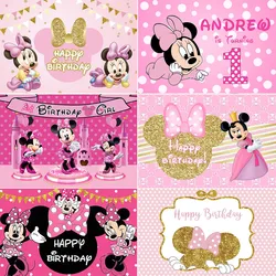 Cartoon Pink Minnie Mouse Theme Girls Birthday Party Decoration Background Photography Baby Shower For Baby Gifts Photo Props