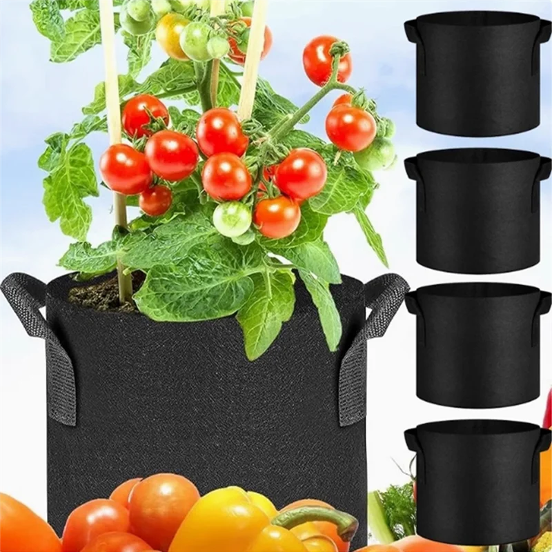 

A93Z Tree Planting Seedling Pots Grow Bags 30 Gallon Aeration Fabric 5PCS With Handles
