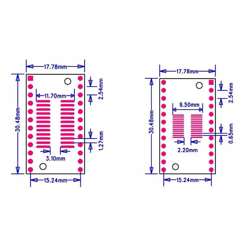 50PCS SOP24 Transfer Board SSOP24 TSSOP24 SMD To DIP 0.65/1.27mm Adapter Converter