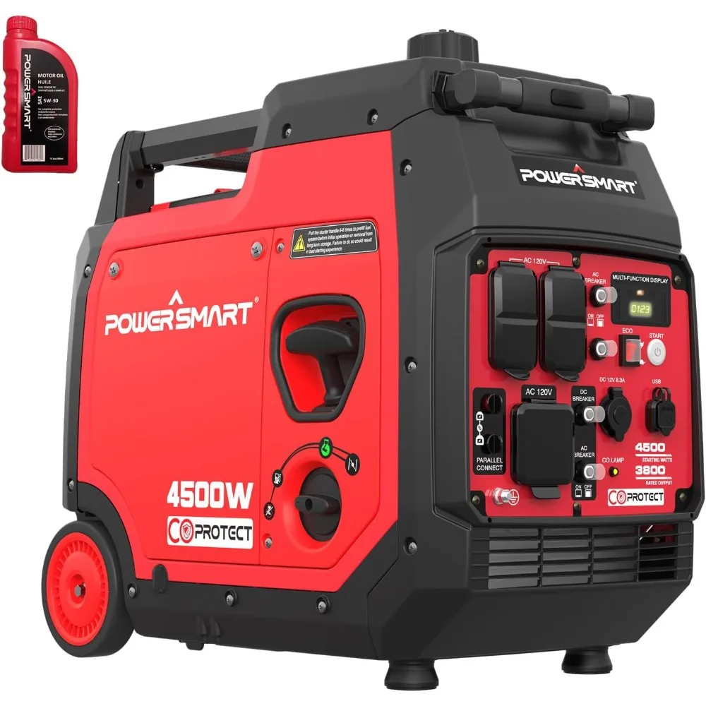 

4500-Watt Super Quiet RV-Ready Inverter Generator, Portable Generator Gas Powered with Electric Start, CO Sensor