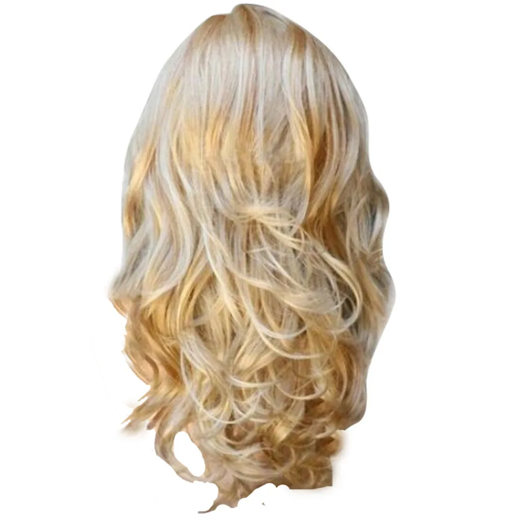 

Blonde Wigs Wavy Curly Long Heat Resistant Fiber Costume Party Wigs for Women