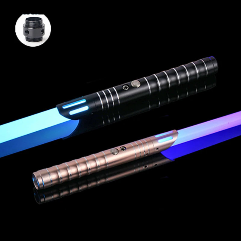 تضيء صابر 16 لون وأصوات RGB ضوء السيف مقبض معدني الليزر السيف اللعب ضوء وضع هادئ الأطفال تأثيري هدية الكريسماس